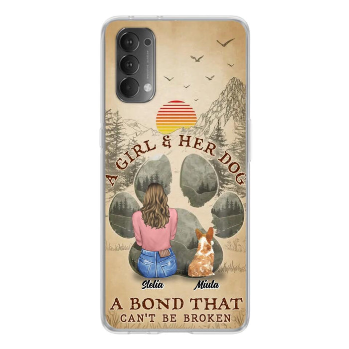 Custom Personalized Pet Mom Phone Case - Gifts For Pet Lovers With Upto 4 Pets - A Girl And Her Dog A Bond That Can't Be Broken - Case For Oppo, Xiaomi & Huawei