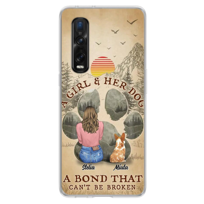 Custom Personalized Pet Mom Phone Case - Gifts For Pet Lovers With Upto 4 Pets - A Girl And Her Dog A Bond That Can't Be Broken - Case For Oppo, Xiaomi & Huawei