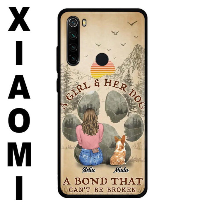 Custom Personalized Pet Mom Phone Case - Gifts For Pet Lovers With Upto 4 Pets - A Girl And Her Dog A Bond That Can't Be Broken - Case For Oppo, Xiaomi & Huawei