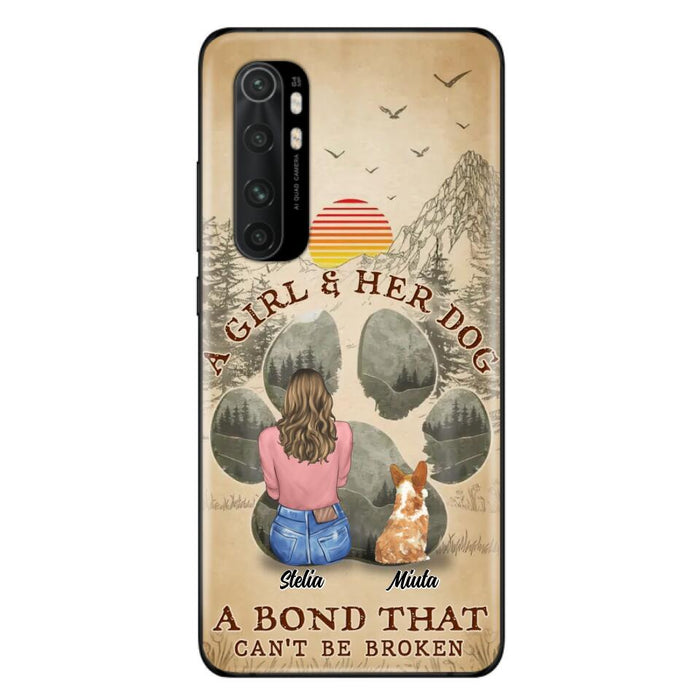 Custom Personalized Pet Mom Phone Case - Gifts For Pet Lovers With Upto 4 Pets - A Girl And Her Dog A Bond That Can't Be Broken - Case For Oppo, Xiaomi & Huawei