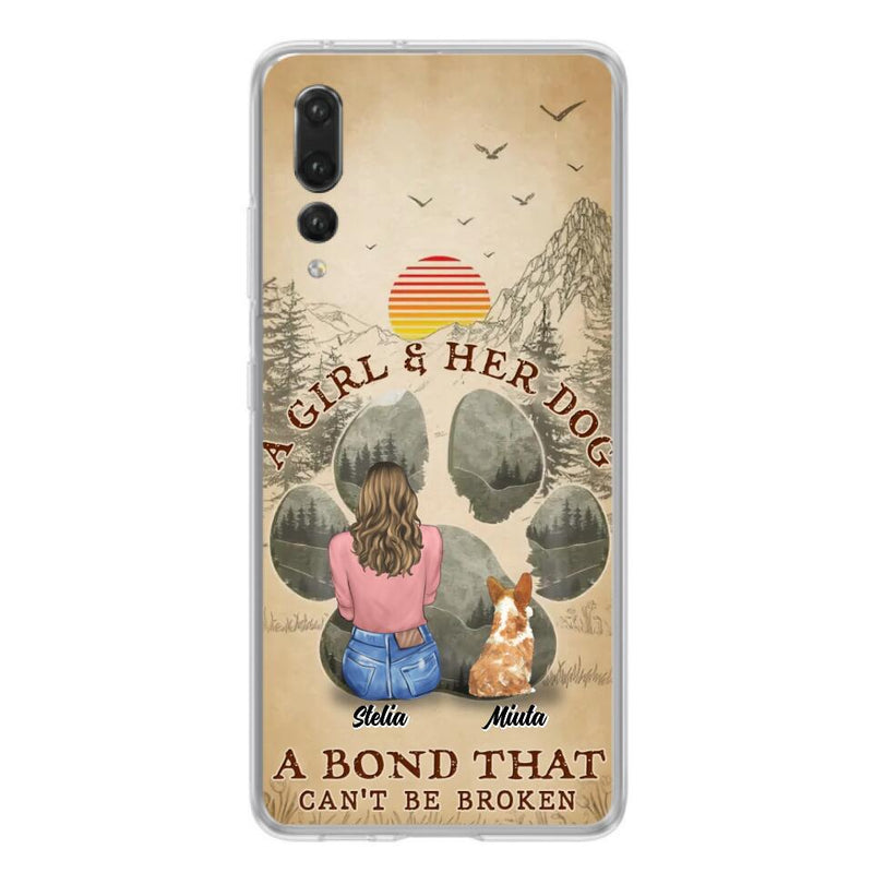 Personalized Pet Mom Phone Case - Gifts For Pet Lovers With Up to 4 Pets - A Girl And Her Dog A Bond That Can't Be Broken - Case For Oppo, Xiaomi & Huawei