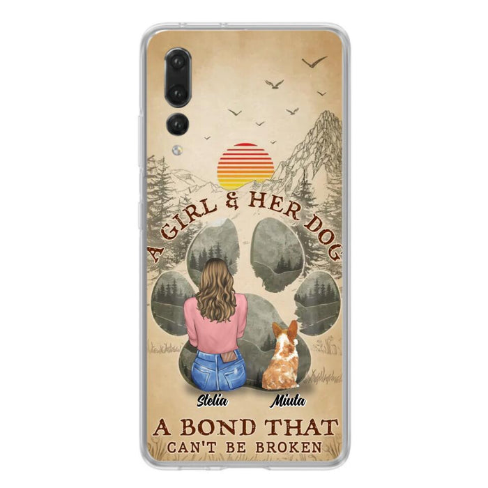 Custom Personalized Pet Mom Phone Case - Gifts For Pet Lovers With Upto 4 Pets - A Girl And Her Dog A Bond That Can't Be Broken - Case For Oppo, Xiaomi & Huawei