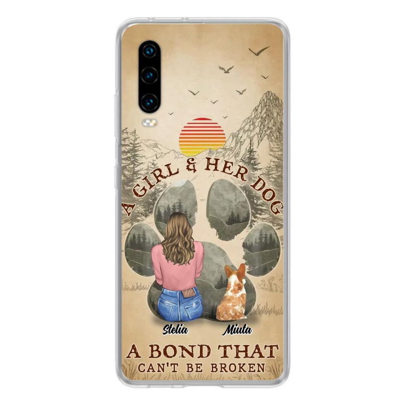 Personalized Pet Mom Phone Case - Gifts For Pet Lovers With Up to 4 Pets - A Girl And Her Dog A Bond That Can't Be Broken - Case For Oppo, Xiaomi & Huawei