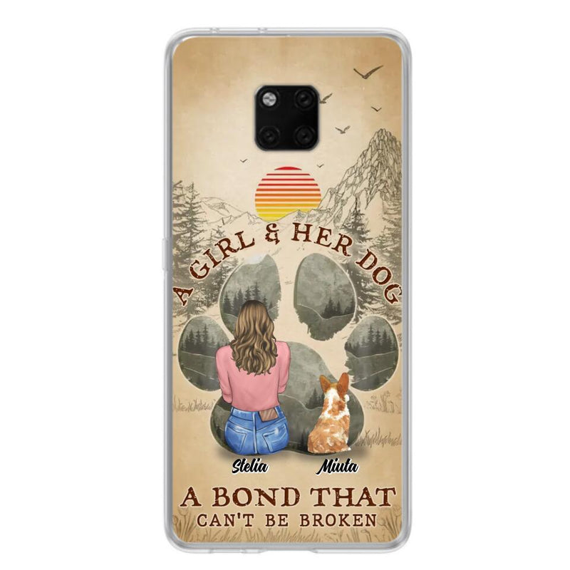 Personalized Pet Mom Phone Case - Gifts For Pet Lovers With Up to 4 Pets - A Girl And Her Dog A Bond That Can't Be Broken - Case For Oppo, Xiaomi & Huawei