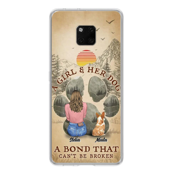 Custom Personalized Pet Mom Phone Case - Gifts For Pet Lovers With Upto 4 Pets - A Girl And Her Dog A Bond That Can't Be Broken - Case For Oppo, Xiaomi & Huawei