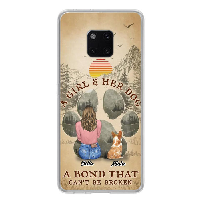 Custom Personalized Pet Mom Phone Case - Gifts For Pet Lovers With Upto 4 Pets - A Girl And Her Dog A Bond That Can't Be Broken - Case For Oppo, Xiaomi & Huawei