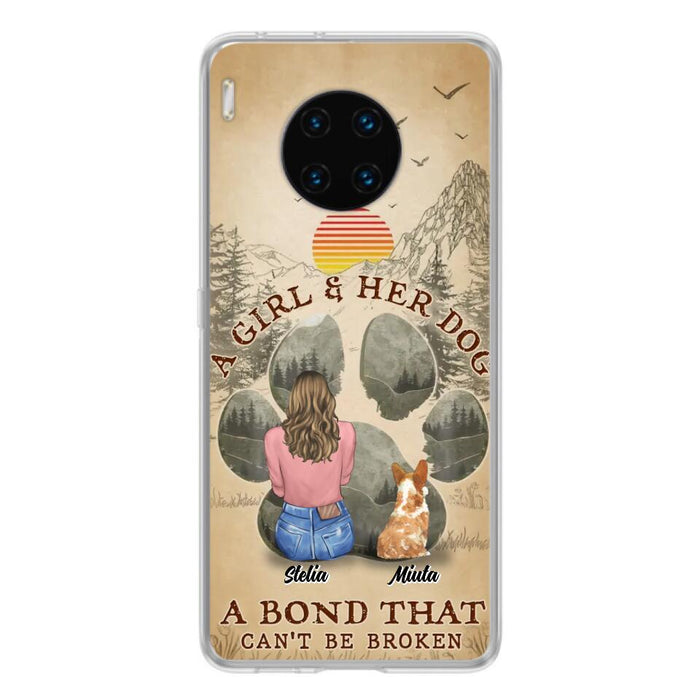 Custom Personalized Pet Mom Phone Case - Gifts For Pet Lovers With Upto 4 Pets - A Girl And Her Dog A Bond That Can't Be Broken - Case For Oppo, Xiaomi & Huawei