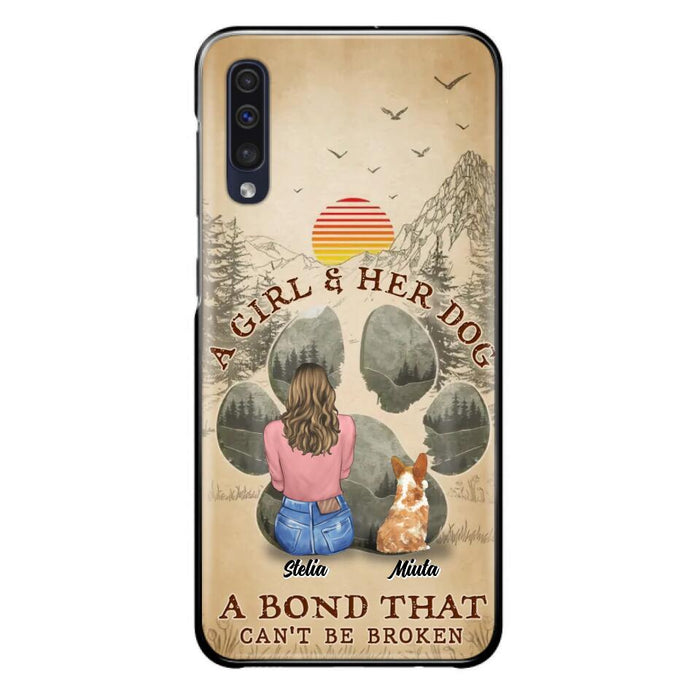 Custom Personalized Pet Mom Phone Case - Gifts For Pet Lovers With Upto 4 Pets - A Girl And Her Dog A Bond That Can't Be Broken - Case For iPhone & Samsung