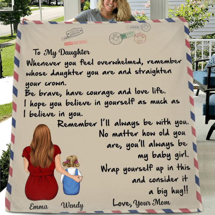 Custom Personalized Letter Fleece/Quilt Blanket - Best Gift for Daughter/Granddaughter - To My Daughter/Granddaughter from Mom/Grandma