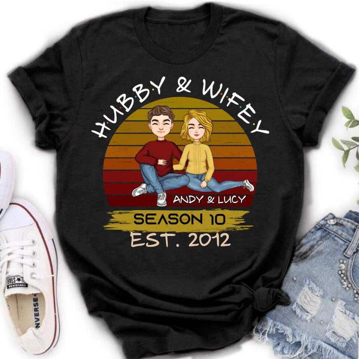 Custom Personalized Couple Shirt - Gift Idea For Couple/ Mother's Day Gift From Husband - Hubby & Wifey