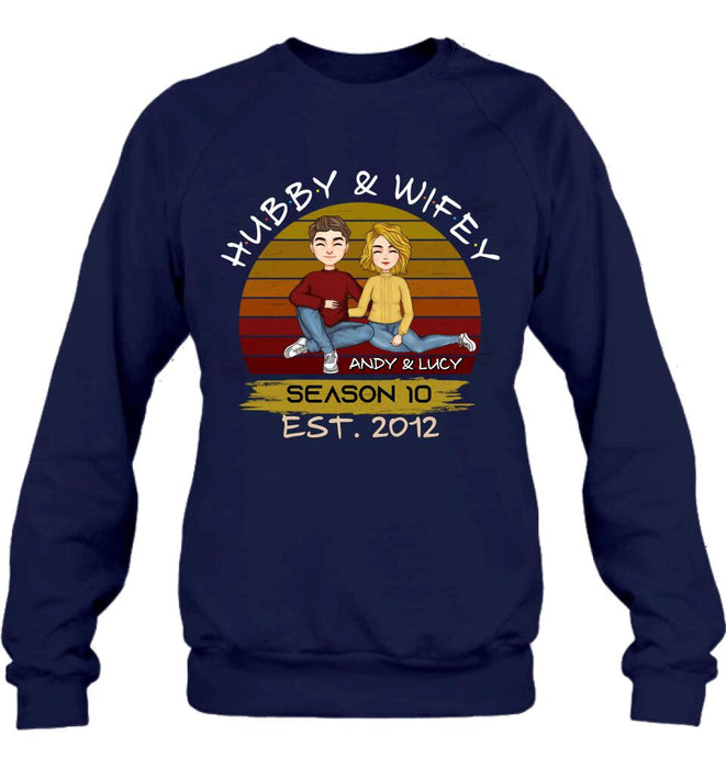 Custom Personalized Couple Shirt - Gift Idea For Couple/ Mother's Day Gift From Husband - Hubby & Wifey