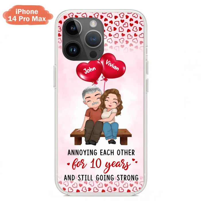 Custom Personalized Couple Phone Case - Gift Idea For Couple - Mother's Day Gift For Wife From Husband - Annoying Each Other For 15 Years And Still Going Strong - Case For iPhone & Samsung