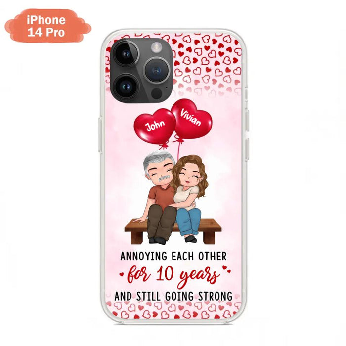 Custom Personalized Couple Phone Case - Gift Idea For Couple - Mother's Day Gift For Wife From Husband - Annoying Each Other For 15 Years And Still Going Strong - Case For iPhone & Samsung