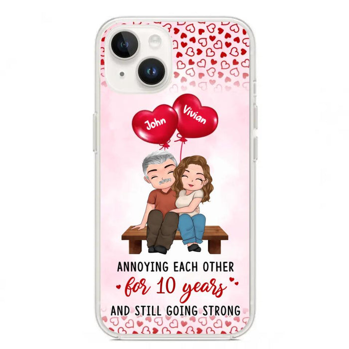 Custom Personalized Couple Phone Case - Gift Idea For Couple - Mother's Day Gift For Wife From Husband - Annoying Each Other For 15 Years And Still Going Strong - Case For iPhone & Samsung