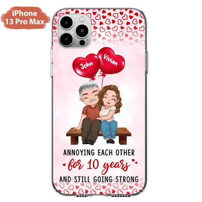 Custom Personalized Couple Phone Case - Gift Idea For Couple - Mother's Day Gift For Wife From Husband - Annoying Each Other For 15 Years And Still Going Strong - Case For iPhone & Samsung