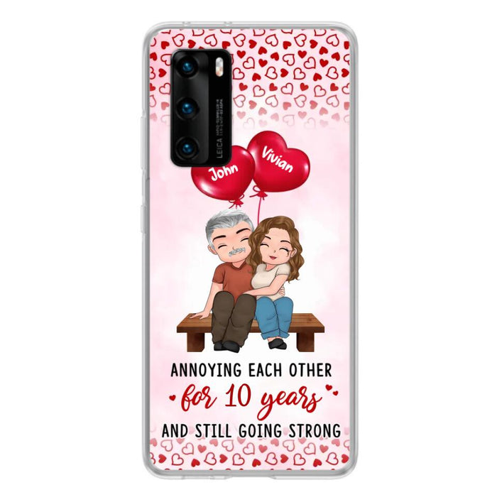 Custom Personalized Couple Phone Case - Gift Idea For Couple - Mother's Day Gift For Wife From Husband - Annoying Each Other For 15 Years And Still Going Strong - Case For Oppo, Xiaomi & Huawei