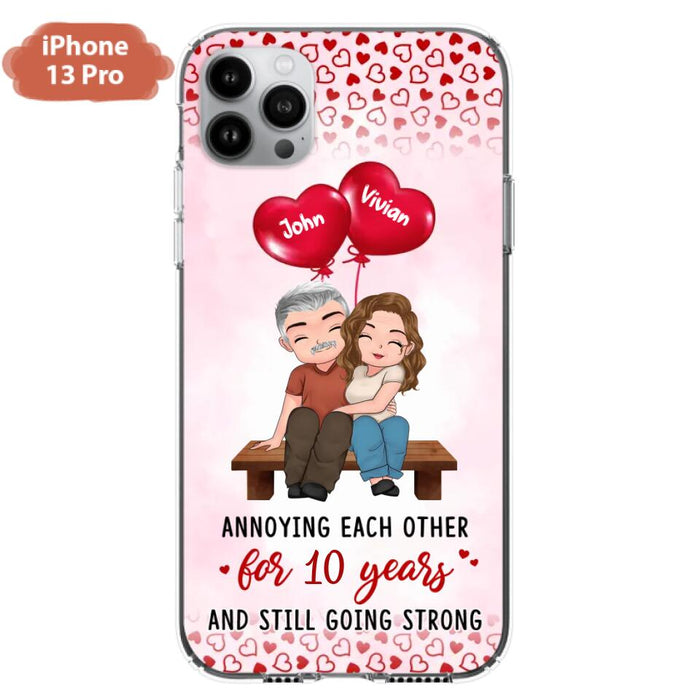 Custom Personalized Couple Phone Case - Gift Idea For Couple - Mother's Day Gift For Wife From Husband - Annoying Each Other For 15 Years And Still Going Strong - Case For iPhone & Samsung