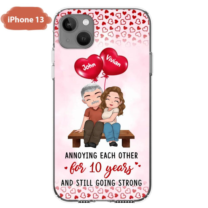 Custom Personalized Couple Phone Case - Gift Idea For Couple - Mother's Day Gift For Wife From Husband - Annoying Each Other For 15 Years And Still Going Strong - Case For iPhone & Samsung