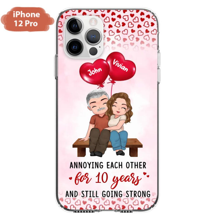 Custom Personalized Couple Phone Case - Gift Idea For Couple - Mother's Day Gift For Wife From Husband - Annoying Each Other For 15 Years And Still Going Strong - Case For iPhone & Samsung