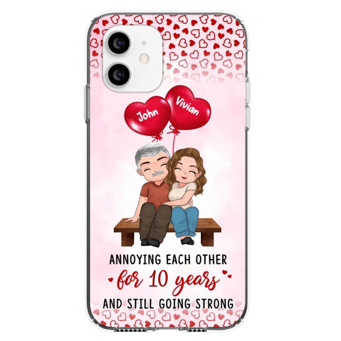 Custom Personalized Couple Phone Case - Gift Idea For Couple - Mother's Day Gift For Wife From Husband - Annoying Each Other For 15 Years And Still Going Strong - Case For iPhone & Samsung