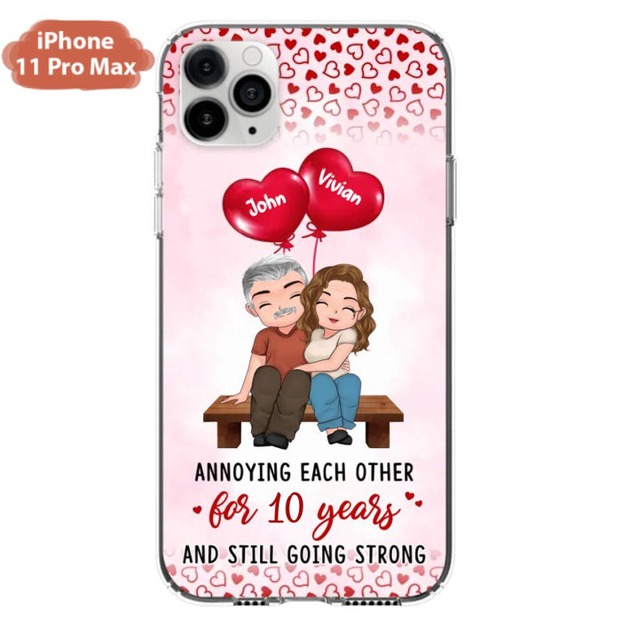 Custom Personalized Couple Phone Case - Gift Idea For Couple - Mother's Day Gift For Wife From Husband - Annoying Each Other For 15 Years And Still Going Strong - Case For iPhone & Samsung