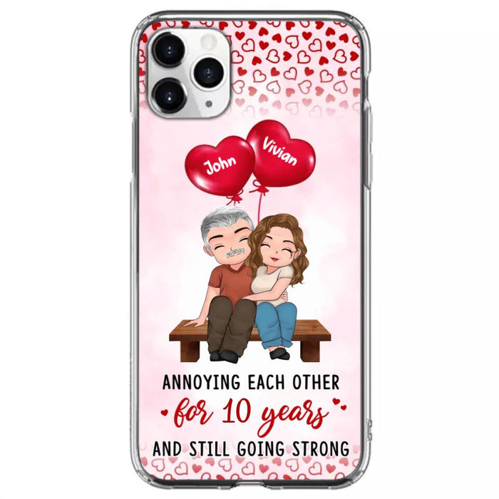 Custom Personalized Couple Phone Case - Gift Idea For Couple - Mother's Day Gift For Wife From Husband - Annoying Each Other For 15 Years And Still Going Strong - Case For iPhone & Samsung