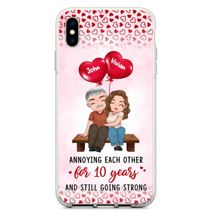 Custom Personalized Couple Phone Case - Gift Idea For Couple - Mother's Day Gift For Wife From Husband - Annoying Each Other For 15 Years And Still Going Strong - Case For iPhone & Samsung