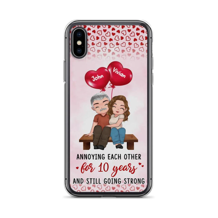 Custom Personalized Couple Phone Case - Gift Idea For Couple - Mother's Day Gift For Wife From Husband - Annoying Each Other For 15 Years And Still Going Strong - Case For iPhone & Samsung