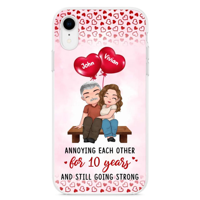 Custom Personalized Couple Phone Case - Gift Idea For Couple - Mother's Day Gift For Wife From Husband - Annoying Each Other For 15 Years And Still Going Strong - Case For iPhone & Samsung