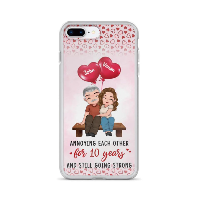 Custom Personalized Couple Phone Case - Gift Idea For Couple - Mother's Day Gift For Wife From Husband - Annoying Each Other For 15 Years And Still Going Strong - Case For iPhone & Samsung