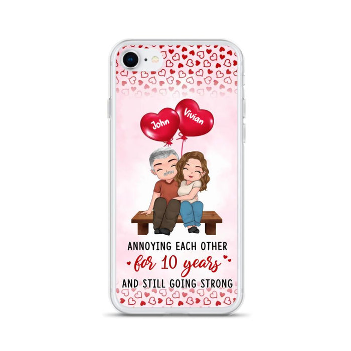 Custom Personalized Couple Phone Case - Gift Idea For Couple - Mother's Day Gift For Wife From Husband - Annoying Each Other For 15 Years And Still Going Strong - Case For iPhone & Samsung