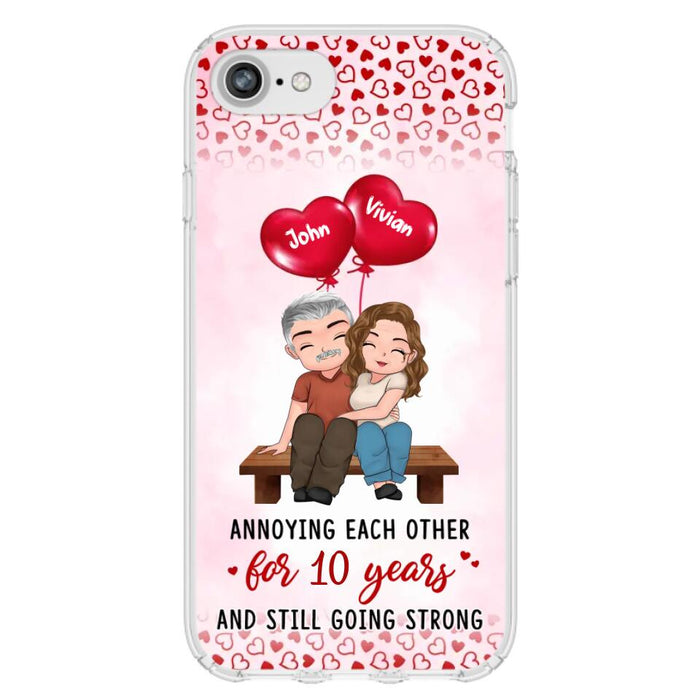 Custom Personalized Couple Phone Case - Gift Idea For Couple - Mother's Day Gift For Wife From Husband - Annoying Each Other For 15 Years And Still Going Strong - Case For iPhone & Samsung