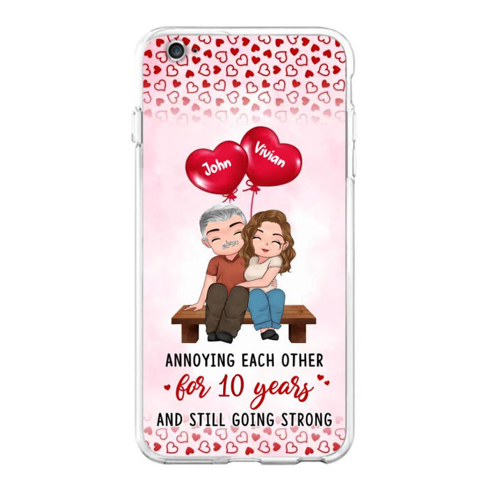 Custom Personalized Couple Phone Case - Gift Idea For Couple - Mother's Day Gift For Wife From Husband - Annoying Each Other For 15 Years And Still Going Strong - Case For iPhone & Samsung