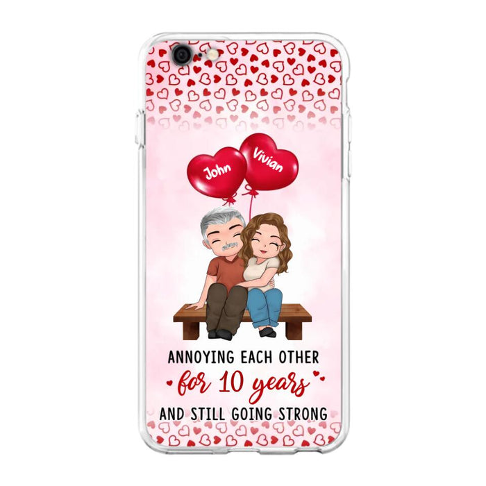 Custom Personalized Couple Phone Case - Gift Idea For Couple - Mother's Day Gift For Wife From Husband - Annoying Each Other For 15 Years And Still Going Strong - Case For iPhone & Samsung