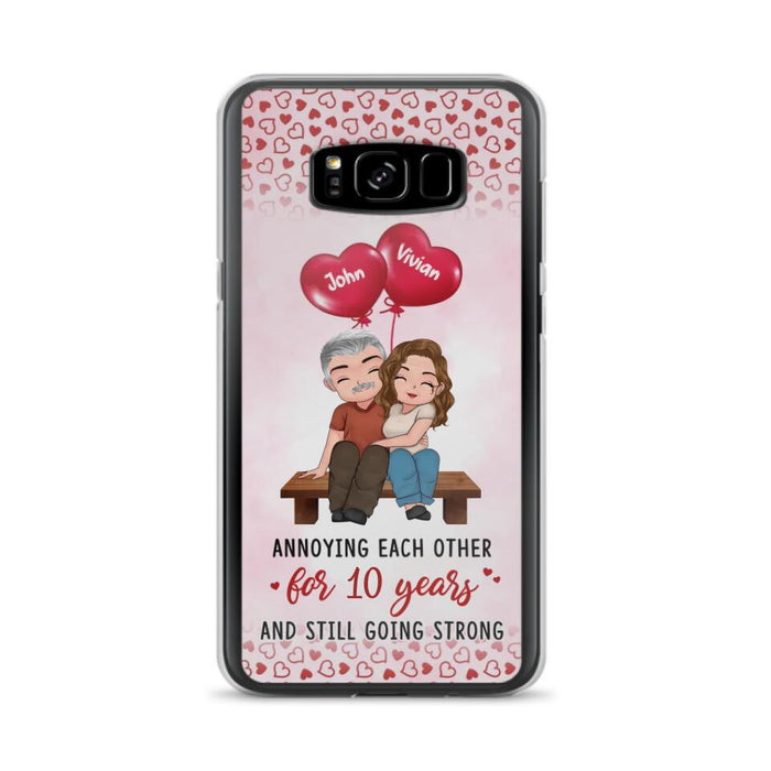 Custom Personalized Couple Phone Case - Gift Idea For Couple - Mother's Day Gift For Wife From Husband - Annoying Each Other For 15 Years And Still Going Strong - Case For iPhone & Samsung