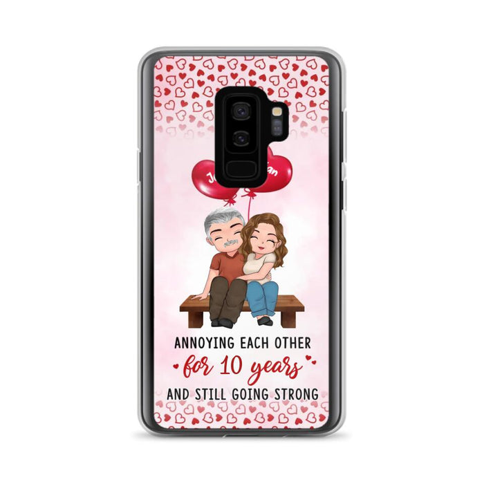 Custom Personalized Couple Phone Case - Gift Idea For Couple - Mother's Day Gift For Wife From Husband - Annoying Each Other For 15 Years And Still Going Strong - Case For iPhone & Samsung