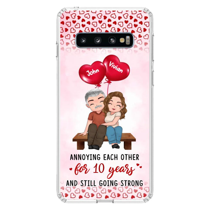 Custom Personalized Couple Phone Case - Gift Idea For Couple - Mother's Day Gift For Wife From Husband - Annoying Each Other For 15 Years And Still Going Strong - Case For iPhone & Samsung