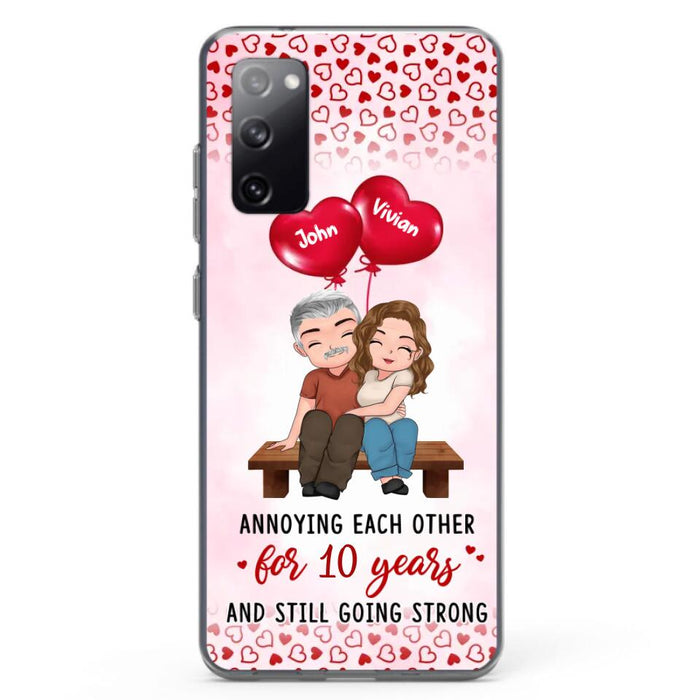 Custom Personalized Couple Phone Case - Gift Idea For Couple - Mother's Day Gift For Wife From Husband - Annoying Each Other For 15 Years And Still Going Strong - Case For iPhone & Samsung