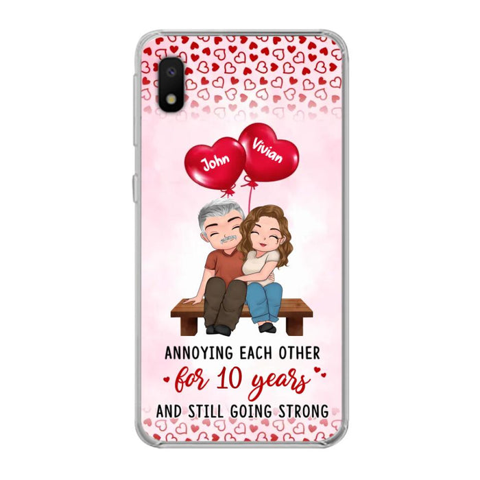 Custom Personalized Couple Phone Case - Gift Idea For Couple - Mother's Day Gift For Wife From Husband - Annoying Each Other For 15 Years And Still Going Strong - Case For iPhone & Samsung