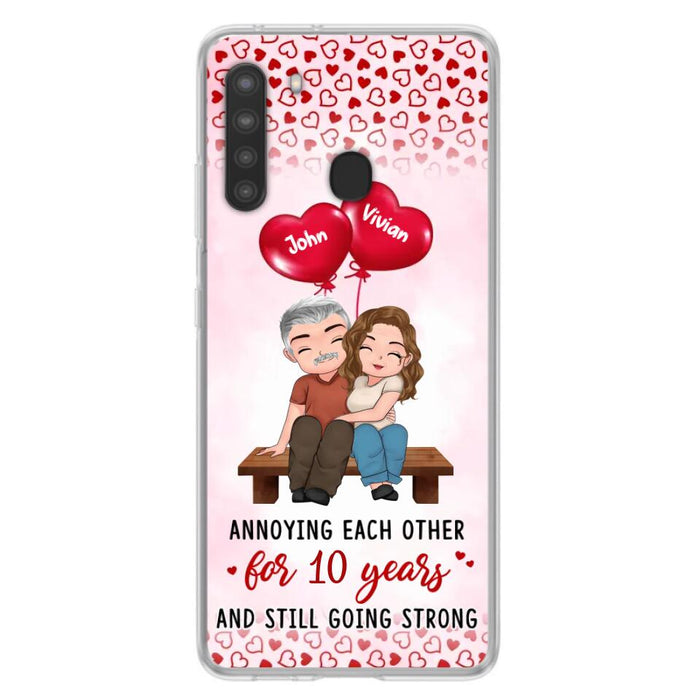 Custom Personalized Couple Phone Case - Gift Idea For Couple - Mother's Day Gift For Wife From Husband - Annoying Each Other For 15 Years And Still Going Strong - Case For iPhone & Samsung