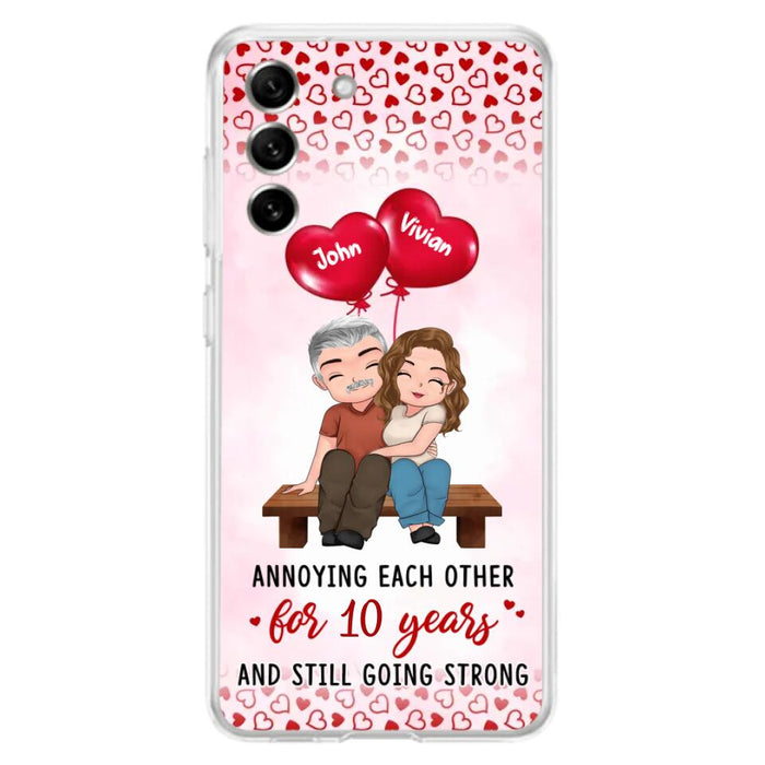 Custom Personalized Couple Phone Case - Gift Idea For Couple - Mother's Day Gift For Wife From Husband - Annoying Each Other For 15 Years And Still Going Strong - Case For iPhone & Samsung