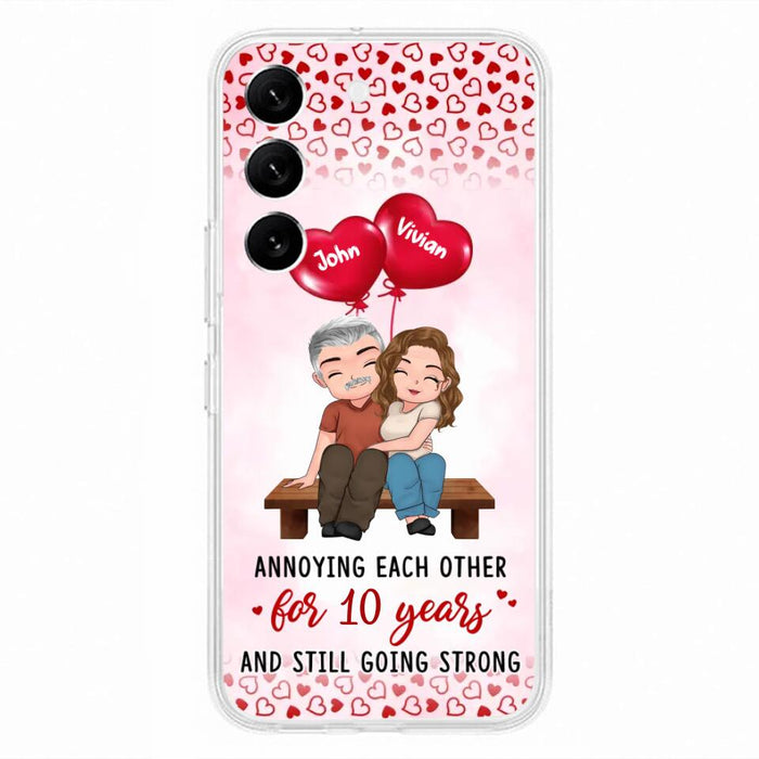 Custom Personalized Couple Phone Case - Gift Idea For Couple - Mother's Day Gift For Wife From Husband - Annoying Each Other For 15 Years And Still Going Strong - Case For iPhone & Samsung