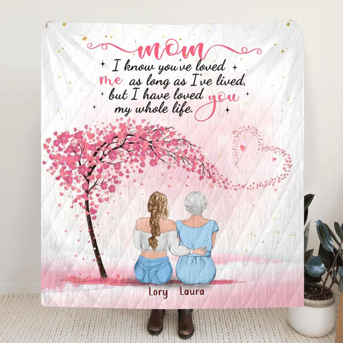 Custom Personalized Mom And Daughter Pillow Cover/ Single Layer Fleece Blanket/ Quilt Blanket - Mother's Day Gift Idea - Upto 4 Daughters - The Love Between Mother & Daughter Is Forever