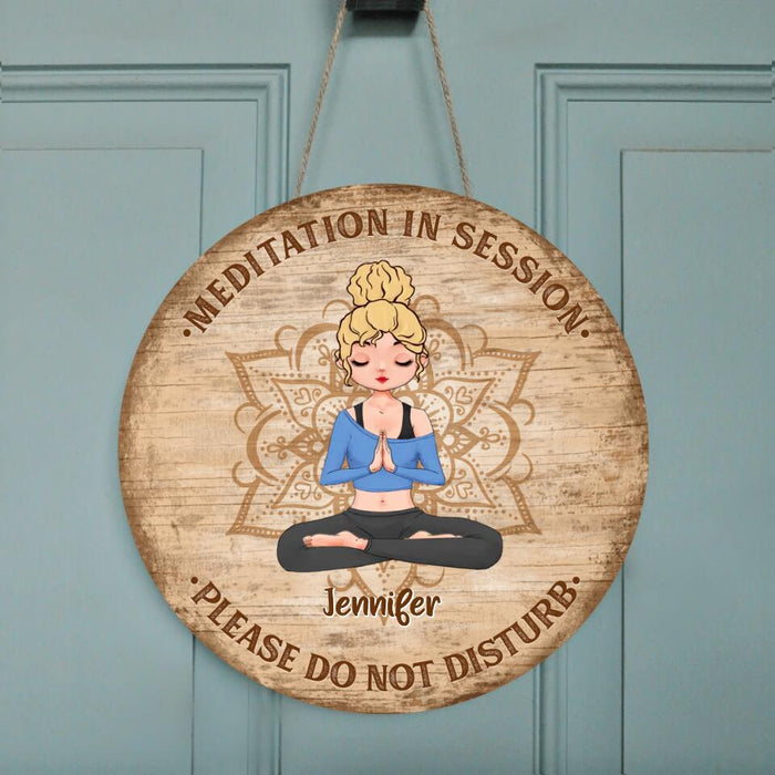 Custom Personalized Yoga Meditation Circle  Doorsign - Gift Idea For Yoga Lovers - Meditation In Session, Please Do Not Disturb