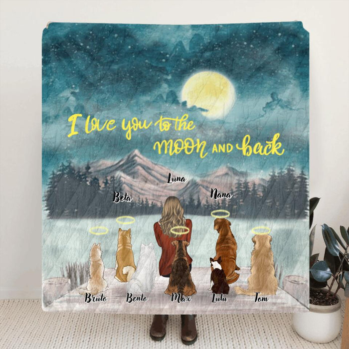 Custom Personalized Dog Quilt/Fleece Blanket - Gift for Dog Mom, Dog Dad, Dog Lovers - Up to 7 Dogs