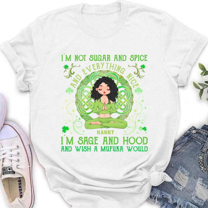 Custom Personalized Irish Girl Yoga Shirt - Gift Idea For St Patrick's Day - I'm Sage And Hood
And Wish A Mufuka Would