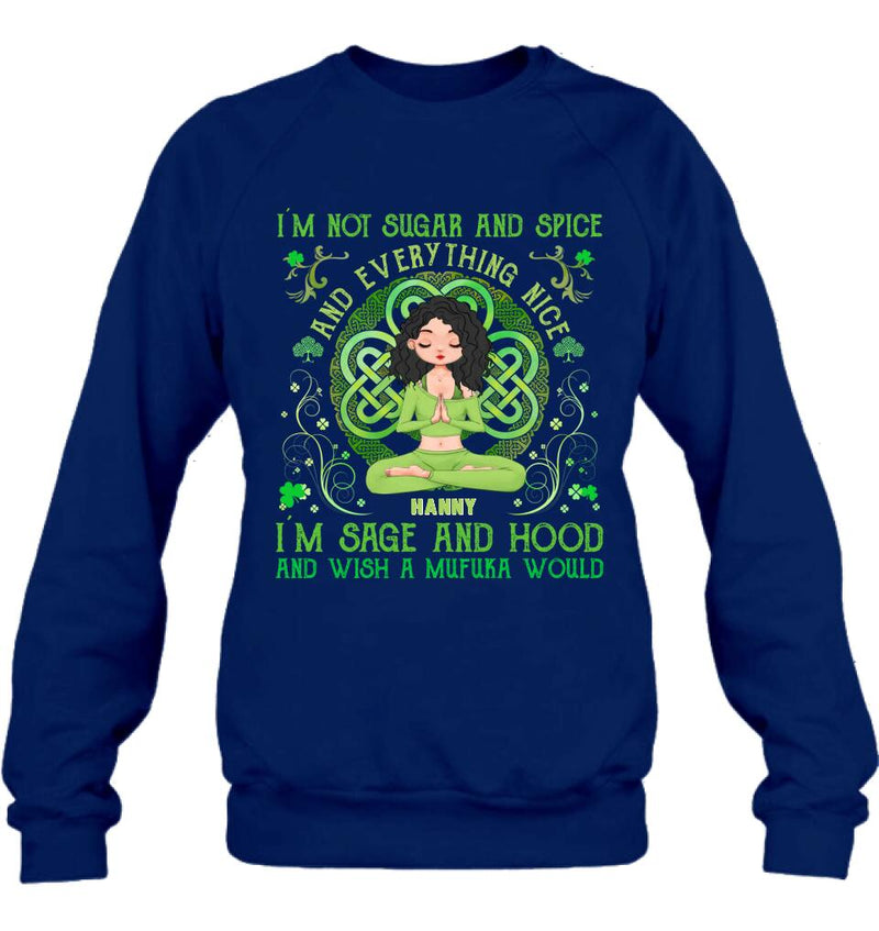 Personalized Irish Girl Yoga Shirt - Gift Idea For St Patrick's Day - I'm Sage And HoodAnd Wish A Mufuka Would