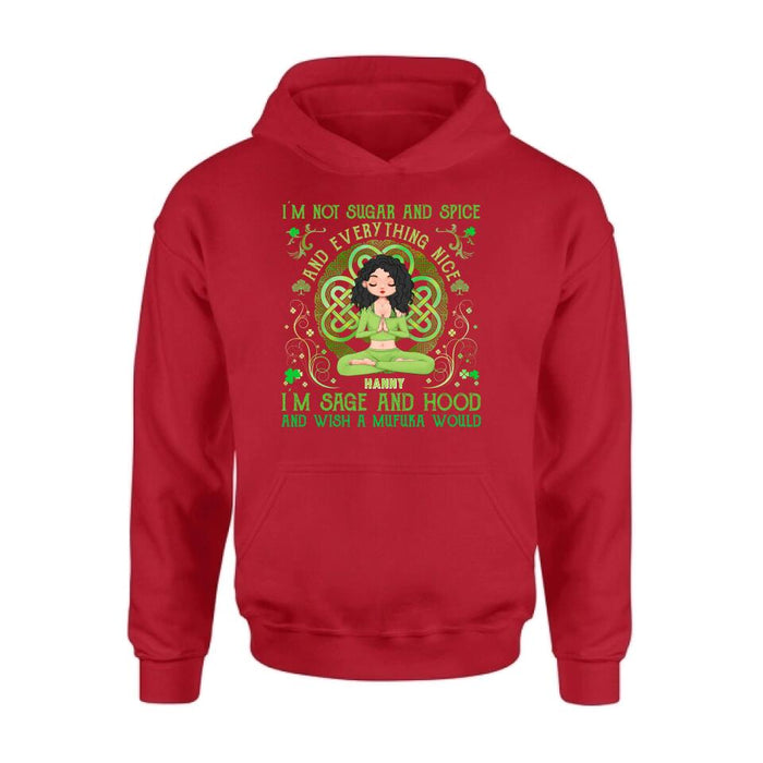 Custom Personalized Irish Girl Yoga Shirt - Gift Idea For St Patrick's Day - I'm Sage And Hood
And Wish A Mufuka Would
