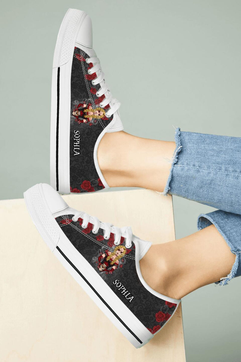 Personalized Skull Girl Sneakers - Gift Idea For Friends/Birthday