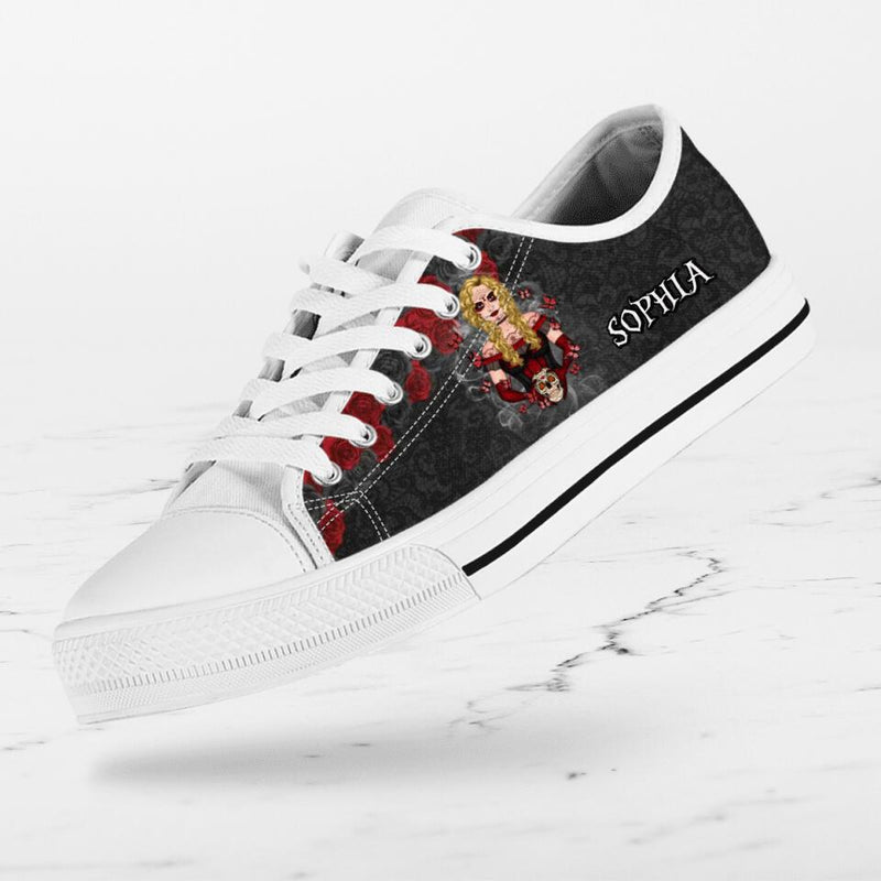 Personalized Skull Girl Sneakers - Gift Idea For Friends/Birthday